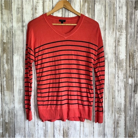 Talbots Red Striped Long Sleeve - Picture 1 of 4